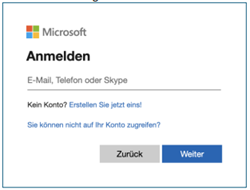 Microsoft Login-Seite