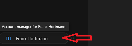 Profil-Menü in Office Online